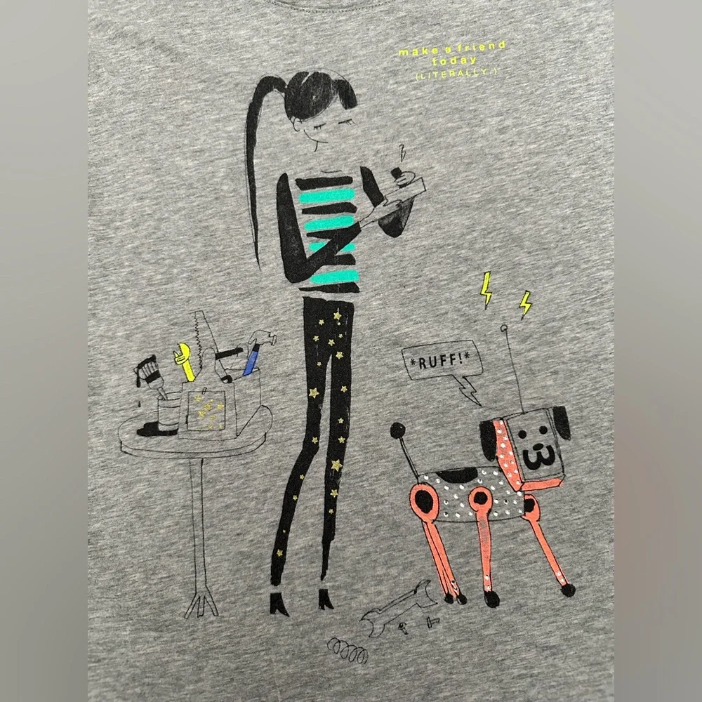 GapKids Graphic Tee in Heather Gray Size XL 12 Girls